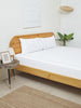 Westside Home White Embroidered Double Bed Flatsheet and Pillowcase Set