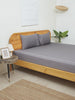 Westside Home Grey Embroidered Double Bed Flatsheet and Pillowcase Set