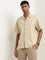 ETA Taupe Textured Relaxed Fit Shirt