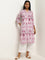 Utsa Lilac Ikat Printed Straight Cotton Kurta