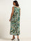 Wardrobe Green Abstract Print Midi Dress