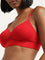 Superstar Red Padded Non-Wired Cotton Blend Bra