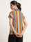 Wardrobe Multicolour V-Neck Striped Top