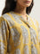 Utsa Mustard Paisley Printed Straight Cotton Kurta