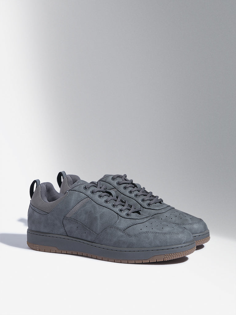 SOLEPLAY Grey Perforated Lace-Up Sneakers