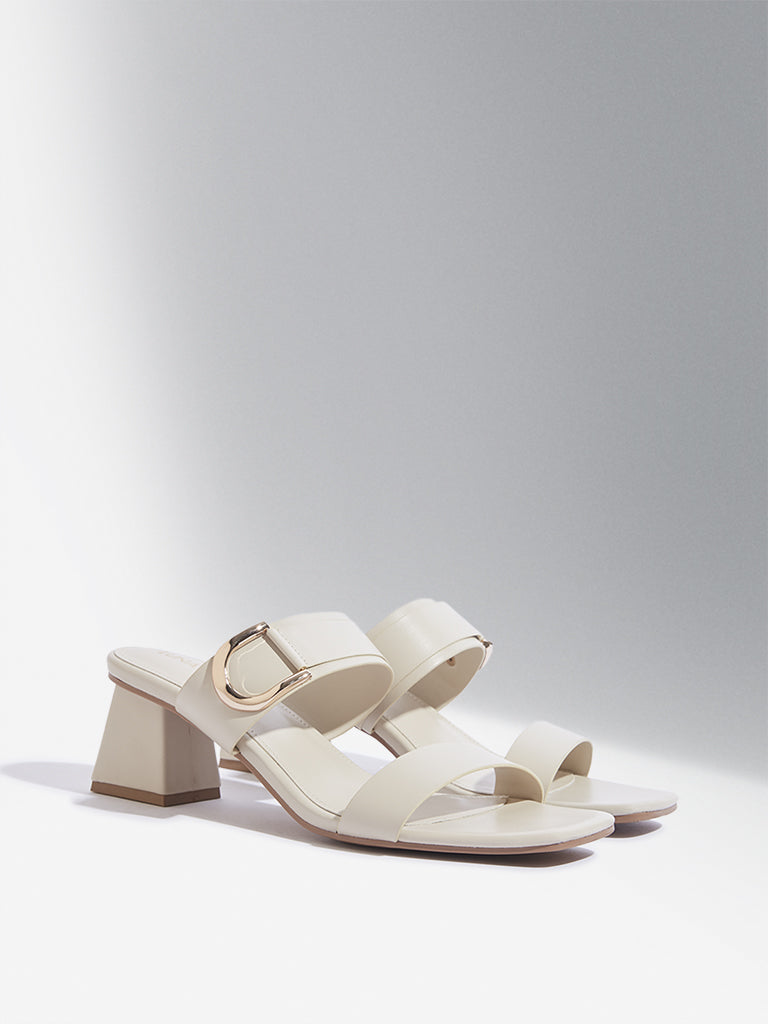 LUNA BLU Ivory Dual Band Sandals