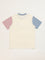 Y&F Kids Cream Printed Ribbed T-Shirt