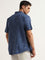 WES Casuals Blue Printed Cotton Relaxed Fit Shirt