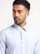 WES Formals Light Blue Checks Print Slim Fit Shirt