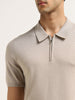 Ascot Beige Relaxed-Fit Polo T-Shirt
