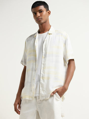 Nuon Off-White Abstract Print Relaxed Fit Shirt