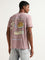 Nuon Pink Printed Relaxed Fit Slim Fit T-Shirt