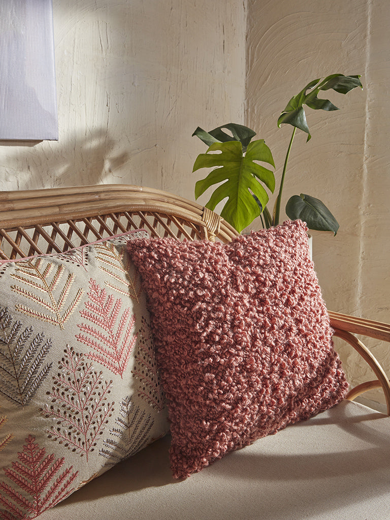 Westside Home Dusty Pink Textured Cushion Cover