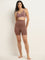 Wunderlove Brown High-Rise Seamfree Cotton Blend Shapewear Brief