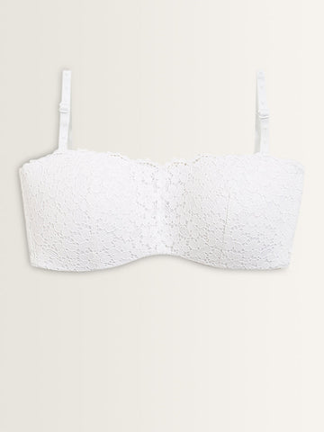 Superstar White Lace Design Padded Bra