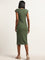 Nuon Olive Textured Bodycon Dress