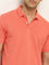 WES Casuals Coral Solid Relaxed Fit Polo T-Shirt