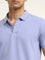 WES Casuals Lilac Solid Slim Fit Polo T-Shirt