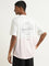 Studiofit White Printed Relaxed-Fit Cotton T-Shirt