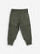 HOP Kids Olive Mid-Rise Cotton Blend Cargo Joggers