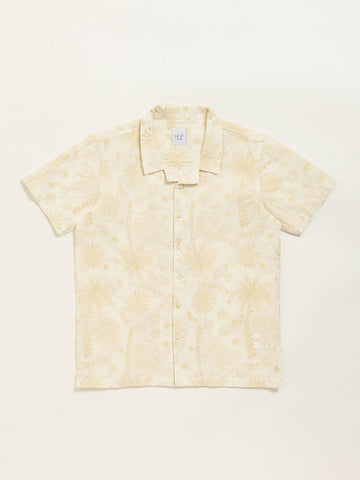 HOP Kids Beige Embroidered Shirt