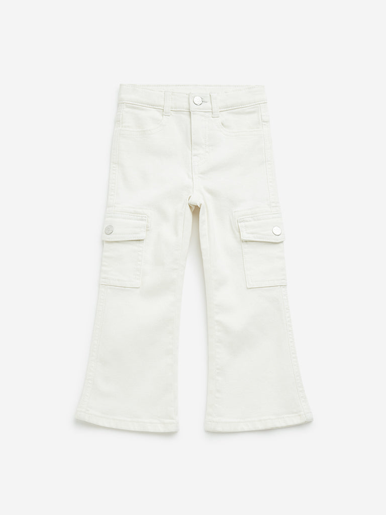 HOP Kids White Straight - Fit High - Rise Jeans