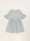 Utsa Kids Blue Foliage Printed A-Line Cotton Dress (8 -14yrs)