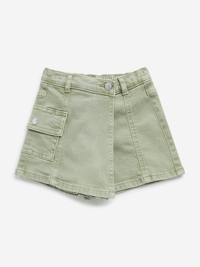 HOP Kids Sage Mid-Rise Denim Skort