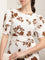 Wardrobe Off-White Printed Wrapped Waist Top