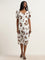 Wardrobe Ivory Floral Printed Straight Dress