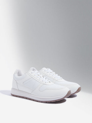 LUNA BLU White Lace-Up Sneakers