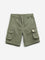 HOP Kids Olive Green Cargo-Style Cotton Shorts