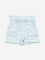 HOP Kids Light Blue Paperbag-Waist Mid-Rise Cotton Shorts