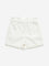 HOP Kids White Paperbag-Waist Mid-Rise Cotton Shorts