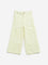 HOP Kids Yellow Mid Rise Embroidered Blended Linen Pants