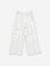 HOP Kids White Butterfly Schiffli Mid-Rise Cotton Pants