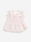 HOP Kids Light Pink Schiffli Cotton Crop Top