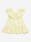 HOP Kids Yellow Ruffle Design Tiered Cotton Dress