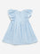 HOP Kids Blue Checkered Design A-Line Cotton Dress