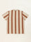 Y&F Kids Brown Stripe Printed Polo Cotton T-Shirt