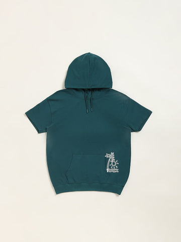 Y&F Kids Teal Hooded T-Shirt