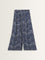 Utsa Blue Leaf Printed High-Rise Palazzos