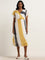 Wardrobe Yellow Accordion Pleated A-Line Dress