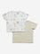 HOP Baby Beige Animal Print T-Shirts - Pack of 2