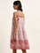 Bombay Paisley Red Stripe Printed A-Line Dress