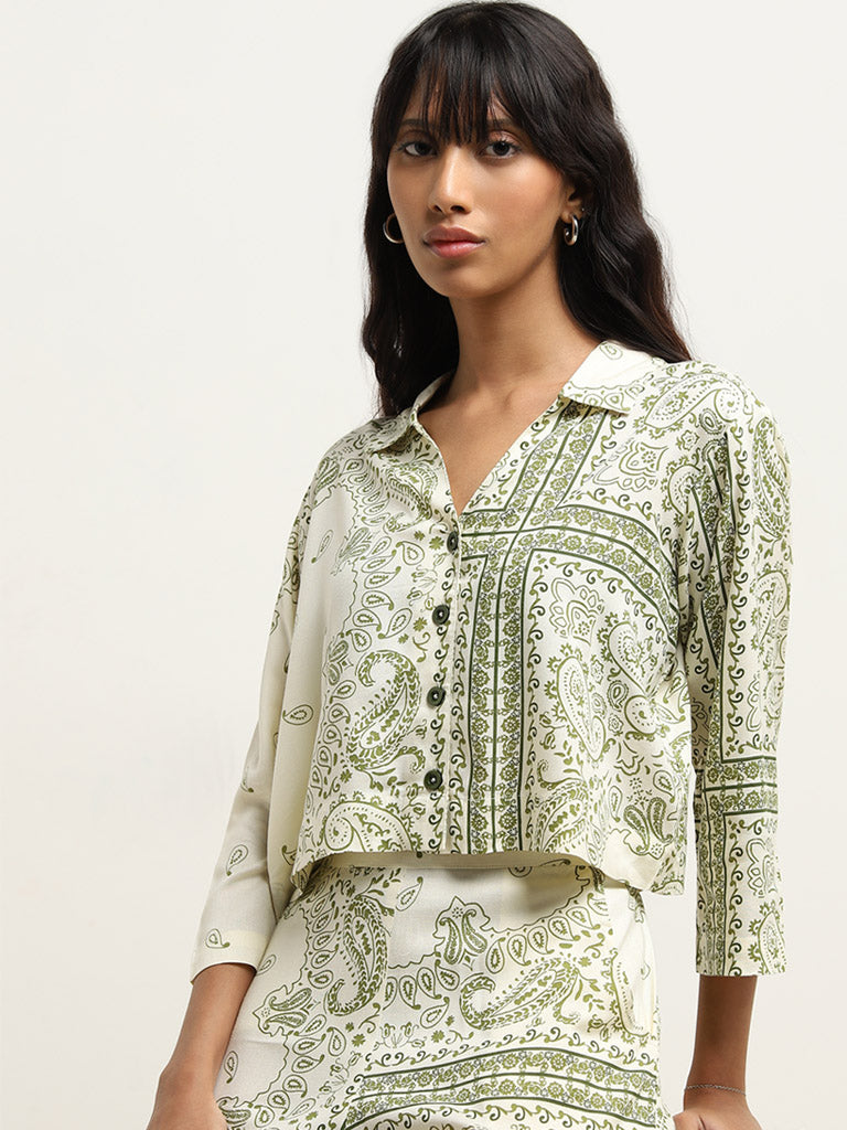 Bombay Paisley Off-White Paisley Shirt