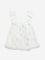 HOP Kids White Floral Patterned A-Line Cotton Dress