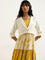 Bombay Paisley Mustard Leaf Pattern Tiered Dress and Jacket