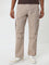 WES Casuals Beige Relaxed-Fit Mid-Rise Cotton Trousers