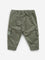 HOP Baby Khaki Cargo-Style Mid-Rise Cotton Blend Joggers